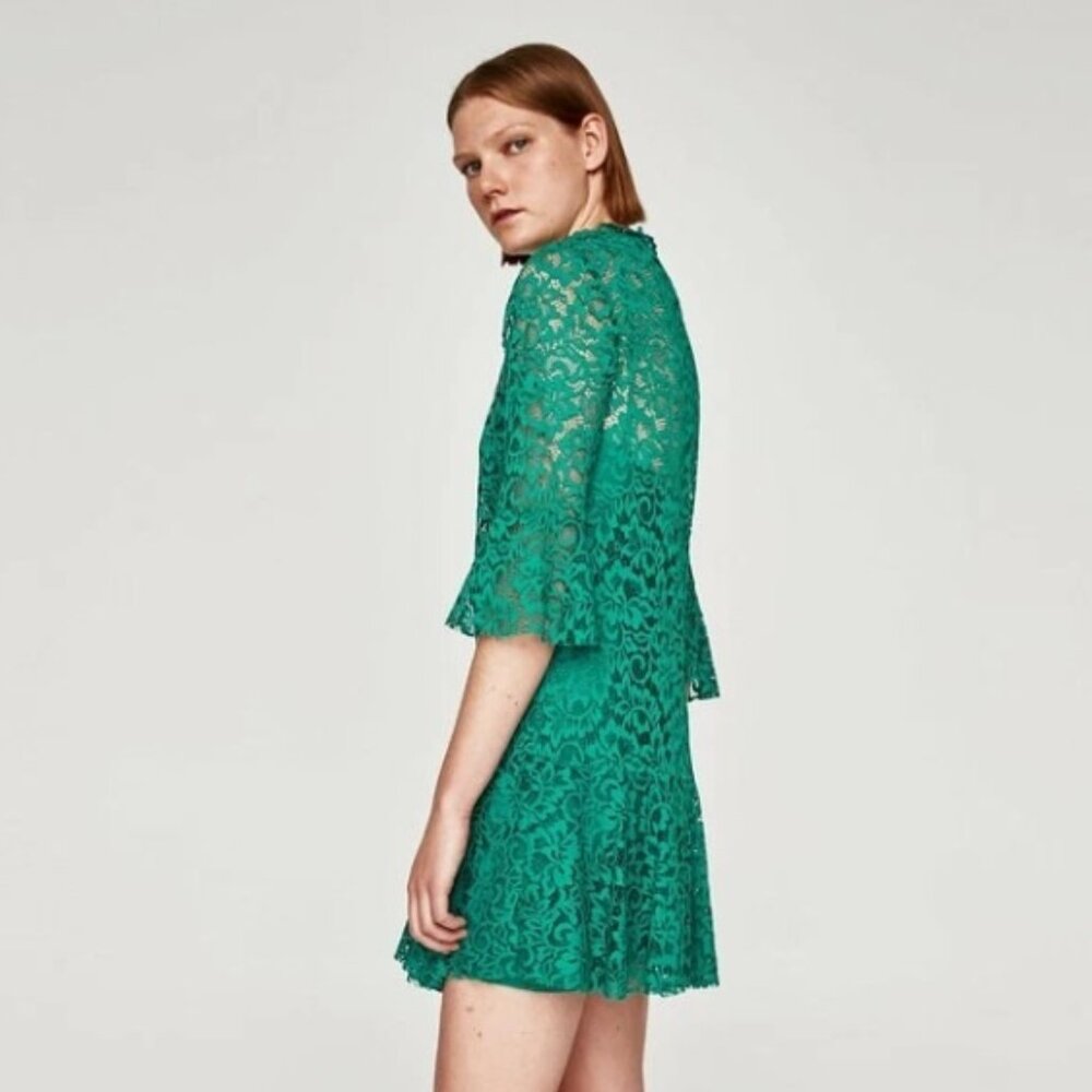 Zara Teal Lace Dress